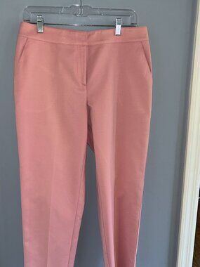 St. John Pink Pants, Cotton Straight Leg, Flat Front, Sz 6